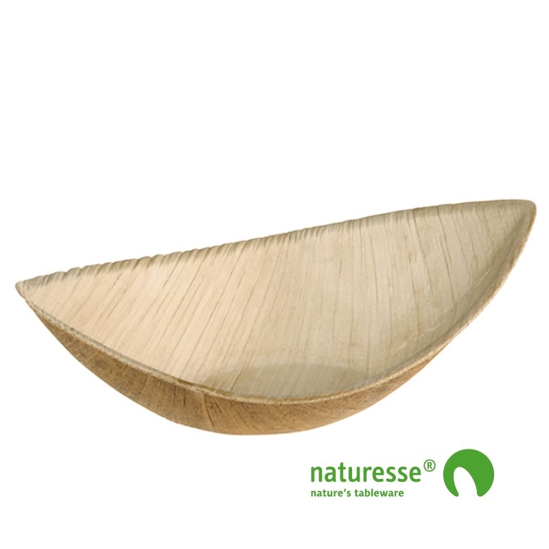 Palmeblad tallerken "Båd" 115x60mm - 25 stk pk *