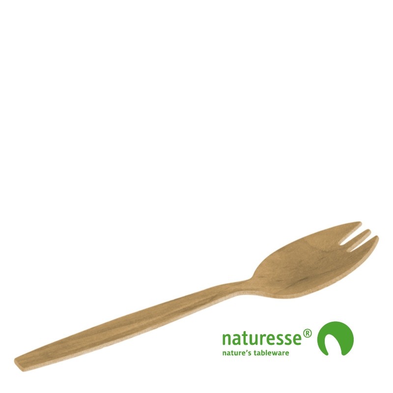 Ske Spork i træ 147mm, FSC 100% - 2.000 stk krt *