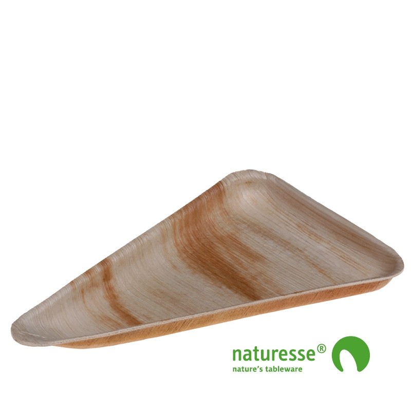 Tallerken i Palmeblad Triangle 245x150x18mm - 100 stk krt *