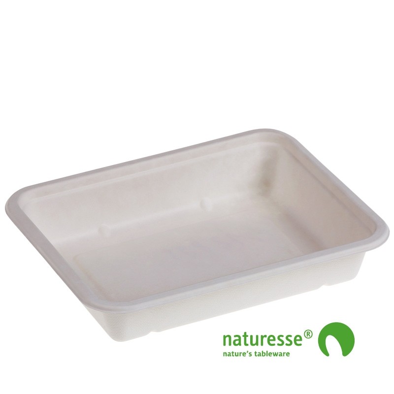 Bakke i sukkerrørsfiber/biolamineret "Menu" - 125 stk pk