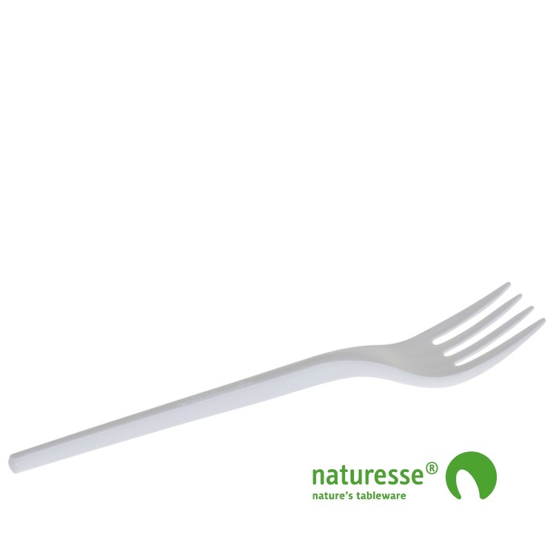 Gaffel i CPLA hvid 165mm - 50 stk pk *