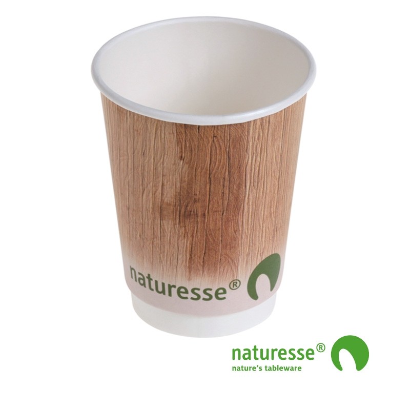 Engangskop i Karton/PLA 3dl double wall m palmebladsmotiv, FSC MIX - 480 stk krt *