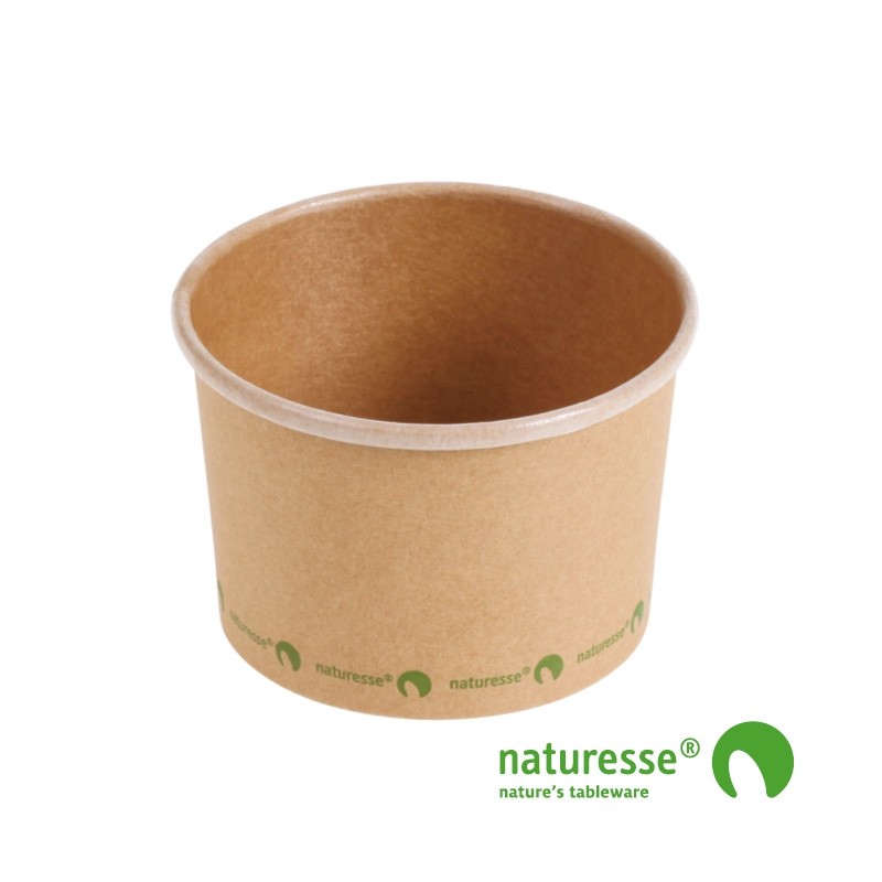 Suppe bæger i karton/PLA 8oz / 240ml, FSC MIX - 500 stk krt *