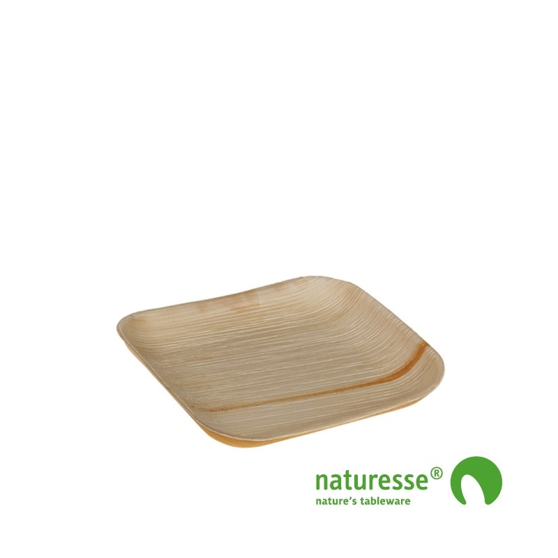 Tallerken i Palmeblad 20x20x1,5cm - 25 stk pk *