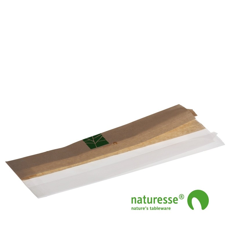 Sandwichpose i PaperWise/PLA, ½ - ½, 280x100x2x30mm - 500 stk krt