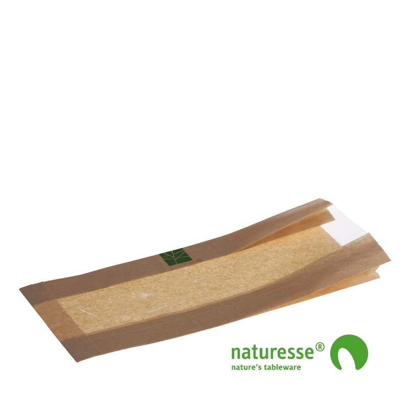 Sandwichpose m vindue i PaperWise/PLA, 370x160x2x40mm - 500 stk krt