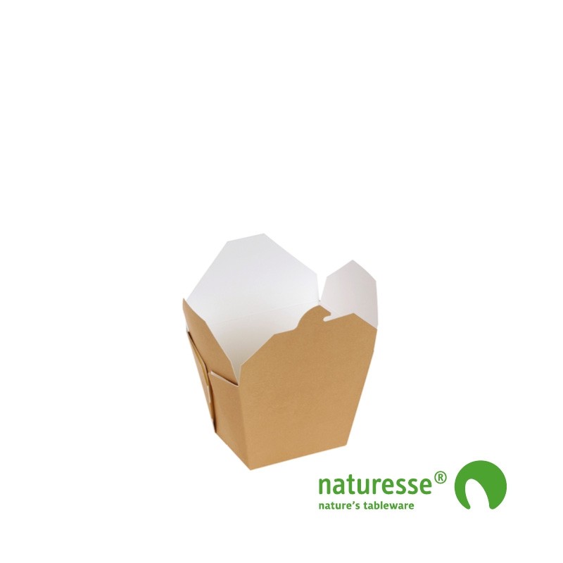 Take-Away Box i Karton/PLA, 85x65x90mm, 700ml, FSC MIX - 400 stk krt