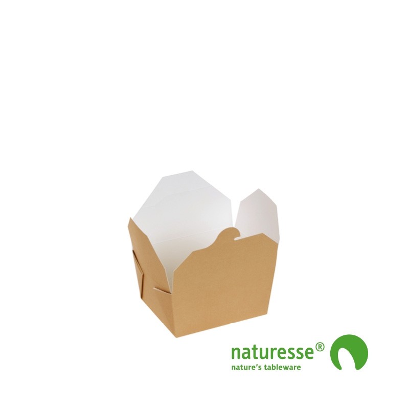 Take-Away Box i Karton/PLA, 110x90x65mm, 800ml, FSC MIX - 20 stk pk