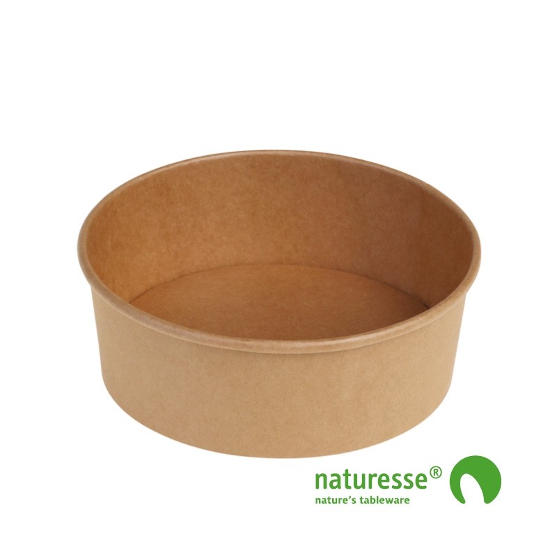 Salat bæger i Karton/PLA natur, Ø185x66mm - 1.200ml, FSC MIX - 40 stk pk
