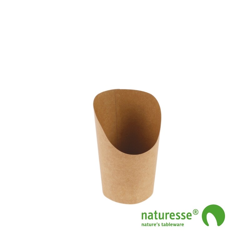 Wrap bæger i Karton/PLA natur 360ml, Ø120x85/60mm - 50 stk pk