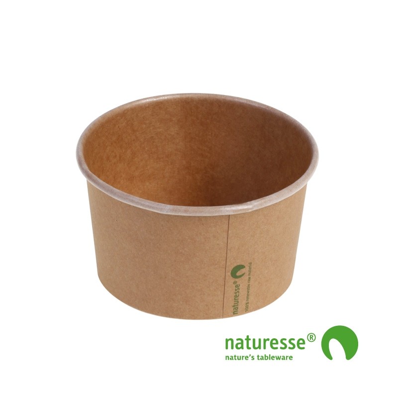 Karton krafted/PLA, Isbæger m logoprint, Ø105mm 360ml, FSC MIX - 50 stk pk *