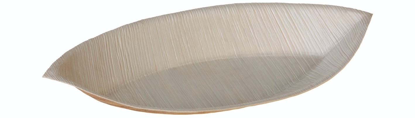 Palmeblad, Tallerken Øje, 280x150x30mm - 100 stk krt *