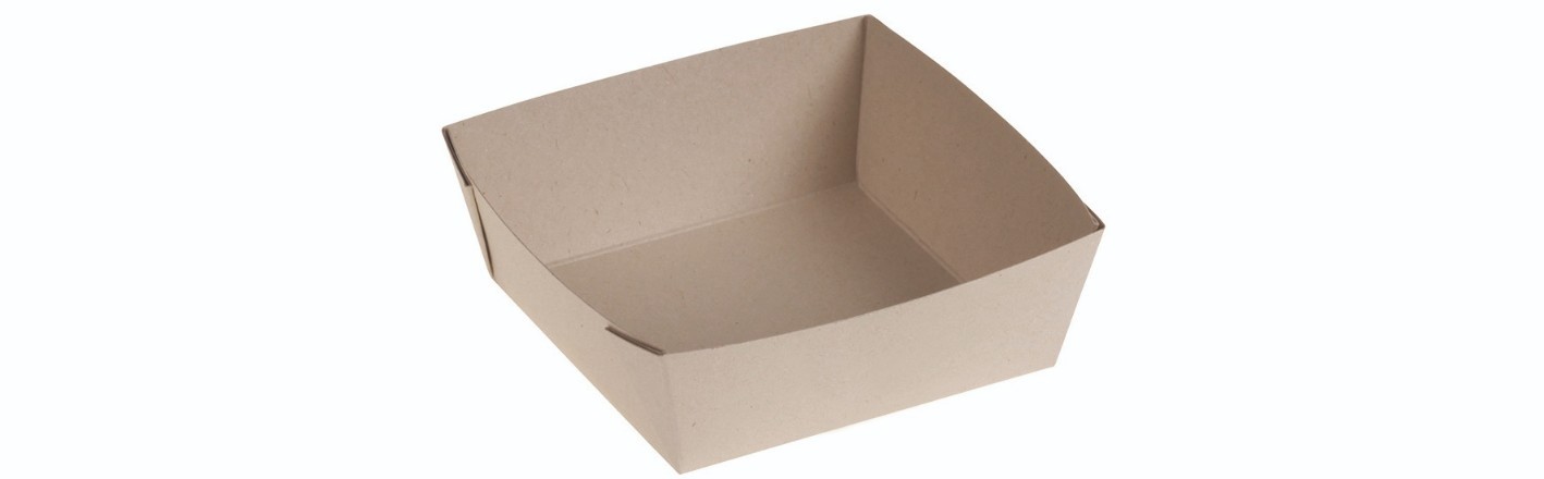 Bambuskarton, Takeaway box PLA coated, 115x115x40mm - 400 stk krt