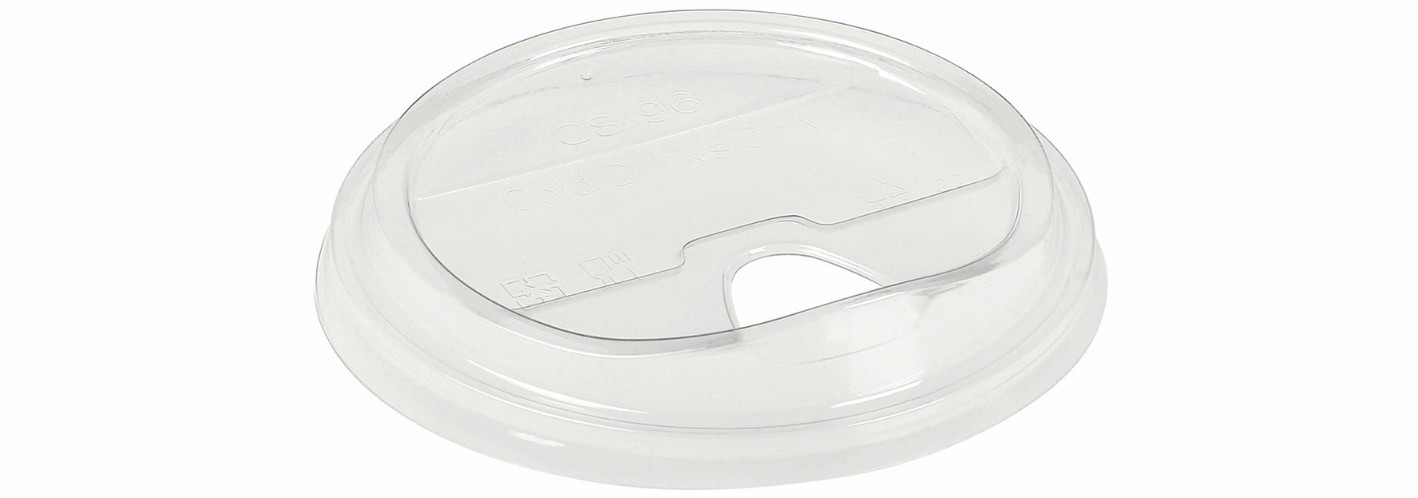 PLA låg, m drikkeåbning, Ø 96mm - 1000 stk krt