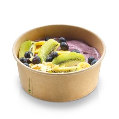 Karton/PLA / natur, Salat bæger, 16oz / 480ml Ø120x60mm, FSC MIX - 50 stk pk*