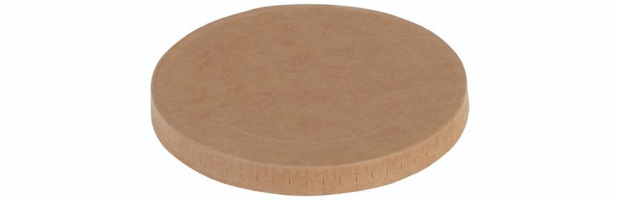 Karton/PLA / natur, Låg rundt til bæger Ø120mm - 400 stk krt