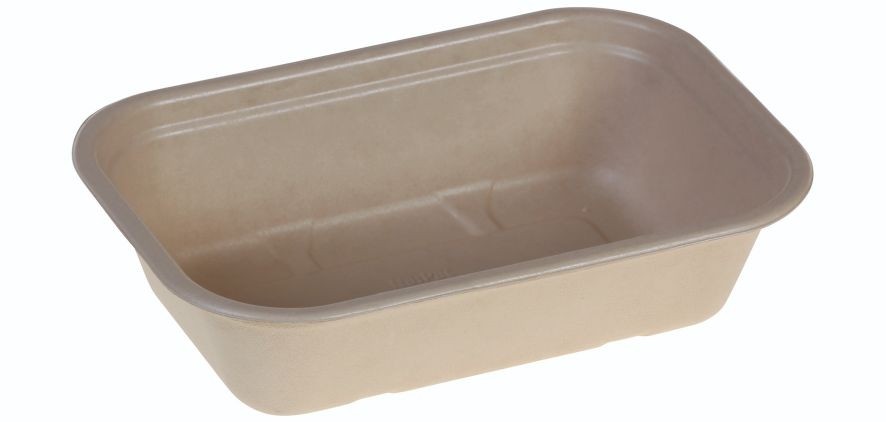 Tray rectangular 1000ml , 229x153x57mm, nature, PBAT lamination - 125 stk pk