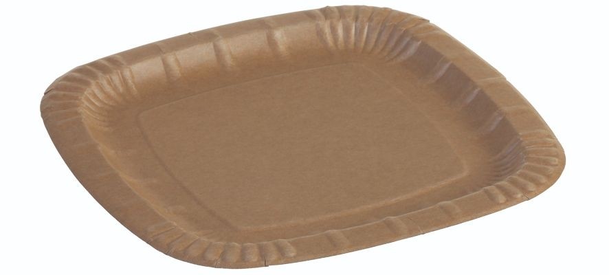 Karton Kraft tallerken, 235x235mm, FSC MIX - 500 stk krt*