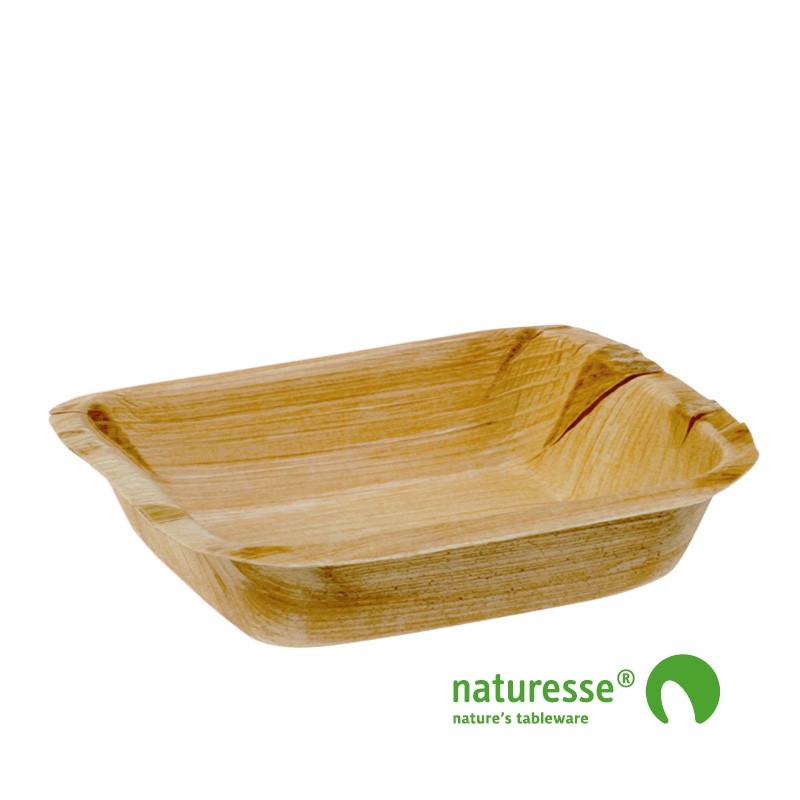 Palmeblad tallerken "Square" 70x120mm - 400 stk krt *