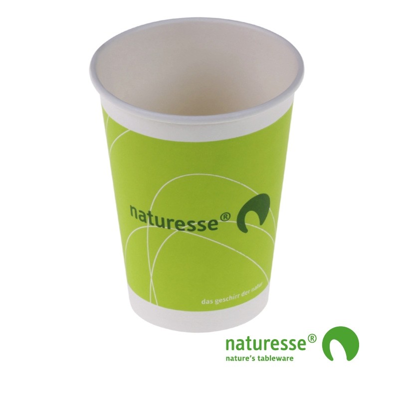 Engangskop i Karton/PLA 3dl m naturesse logo, FSC MIX - 50 stk pk *