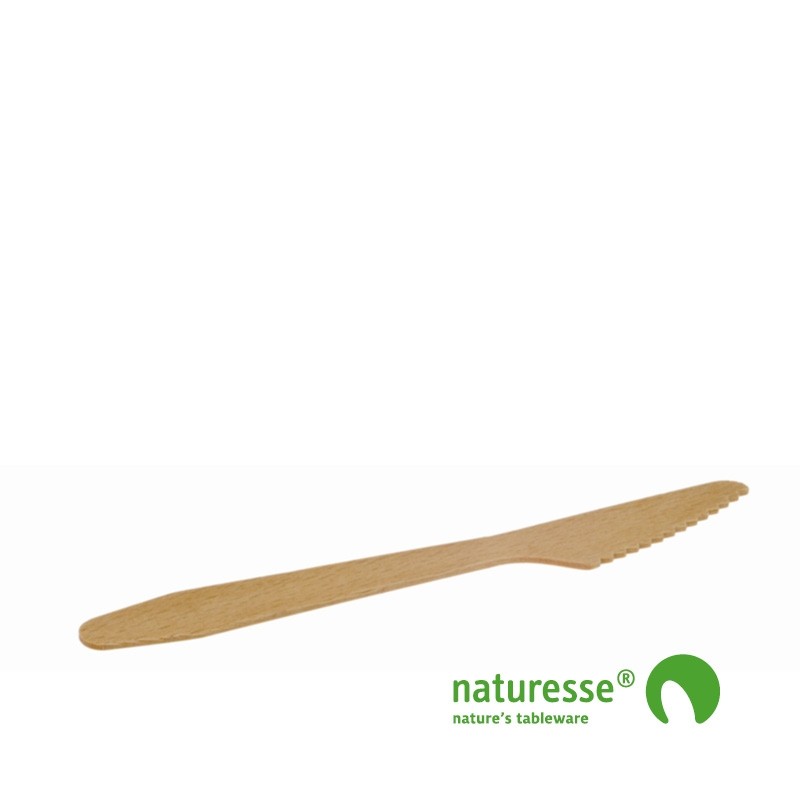 Kniv i træ - ubehandlet, 165mm, FSC 100% - 100 stk pk *