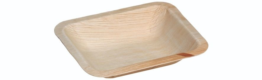 Palmeblad, Bowl rektangulær 10x130x30mm - 200ml - 100 stk krt*