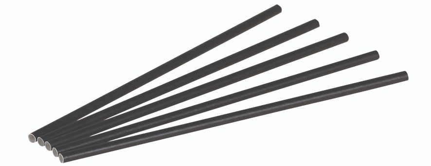 Pap, Sugerør sort, 6x230mm i dispenserbox - 3000 stk krt