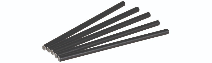 Pap, Sugerør sort, 8x150mm i dispenserbox - 250 stk pk