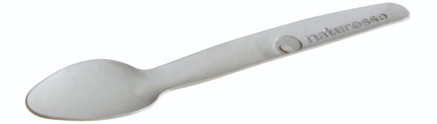 Papir ske 165 mm i FV Hvid med præget "naturesse", FSC MIX - 2000 stk krt*