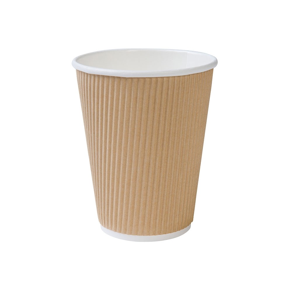 Kop, ripple, 300 ml / 12 oz, brun - 500 stk krt*