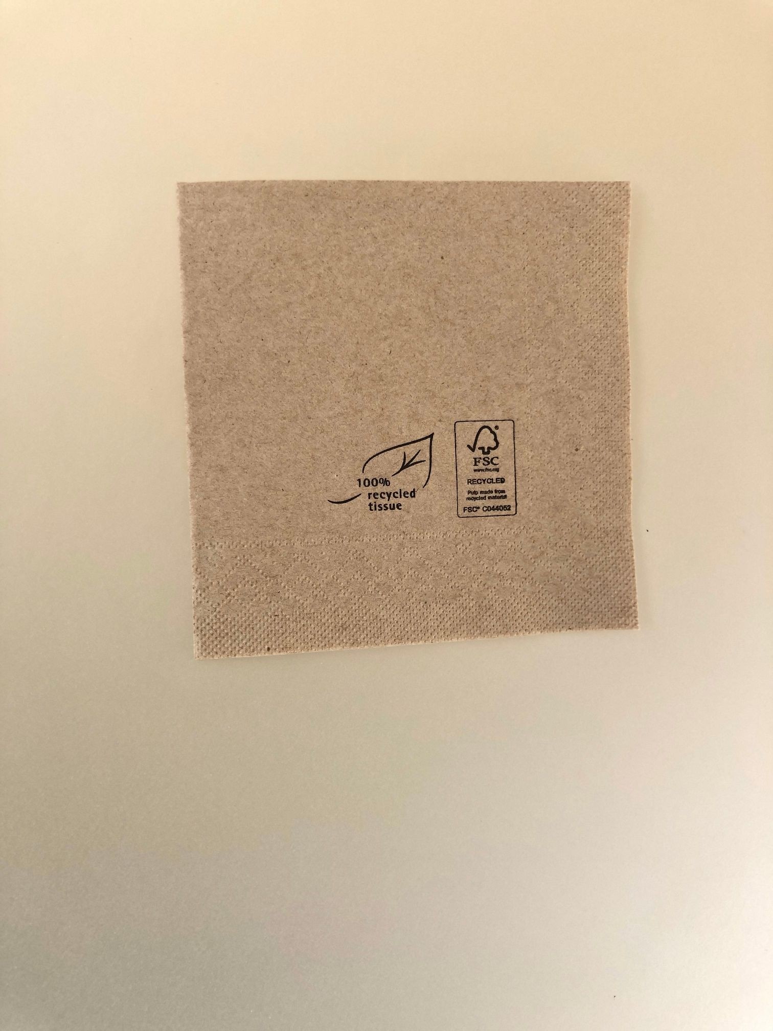 Papirserviet, 3-lag, Natur (25x25cm) - 1500 stk krt