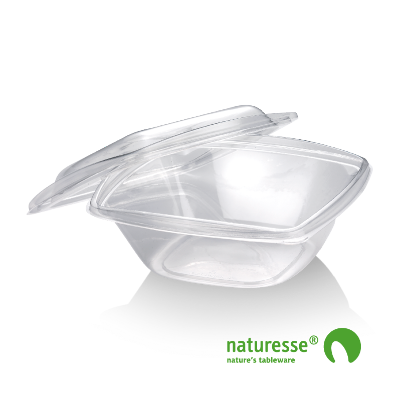 Skål m låg 720ml i klar PLA - 50 stk pk