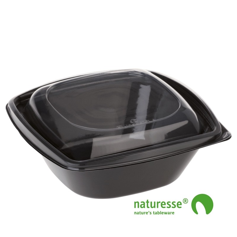 Skål m låg 960ml i sort PLA - 50 stk pk