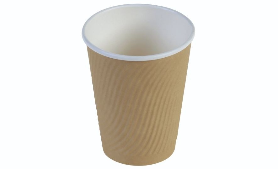 Kaffebæger riffel wall 3dl, Ø90mm, FV beige brun - 480 stk krt*