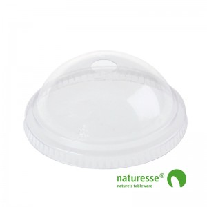 Låg i PLA Ø76mm - kuppel m hul - 50 stk pk