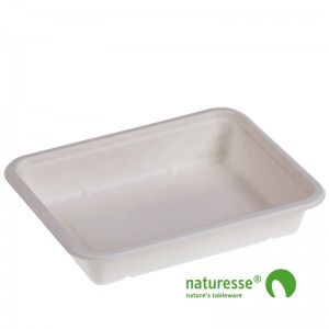 Bakke i sukkerrørsfiber/biolamineret "Menu" - 125 stk pk