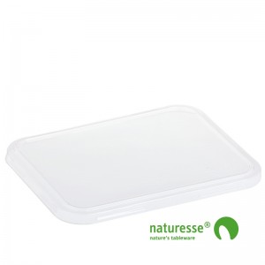 Bakke i sukkerrørsfiber/biolamineret "Menu" - PLA låg - 125 stk pk