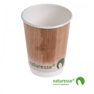 Engangskop i Karton/PLA 3dl double wall m palmebladsmotiv, FSC MIX - 30 stk pk *