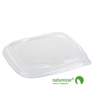 PLA, Låg rekt klar, til bakke 195x170 mm - 500 stk krt