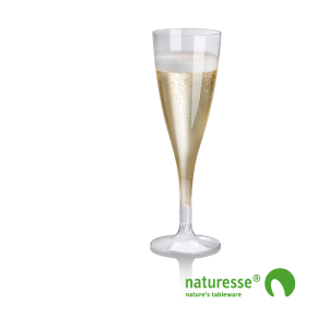 Glas i PLA 100ml "Champagne" 2delt, Ø53 x 150+30mm - 27 stk pk *