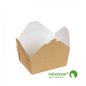 Take-Away Box i Karton/PLA, 160x90x60mm, 1.000ml, FSC MIX - 25 stk pk
