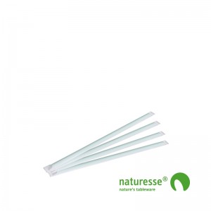 Sugerør i PLA, grøn, 6x230mm, pakket enkeltvis - 4.000 stk krt