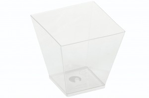 PLA - KOVA dessert glas, 220ml, 72x72x72mm - 400 stk krt *