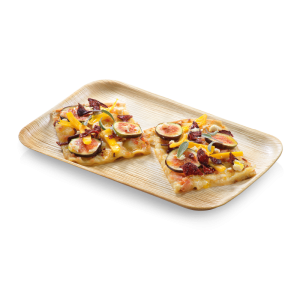 Palmeblad, Tallerken flad u kant, 240x160x15mm - 25 stk pk*