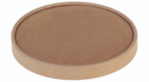 Karton/Coating / natur, Låg rundt til bæger Ø185mm - 25 stk pk