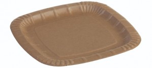 Karton Kraft tallerken, 235x235mm, FSC MIX - 500 stk krt*