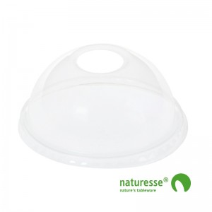 Låg i PLA Ø96mm - kuppel m hul - 1.200 stk krt