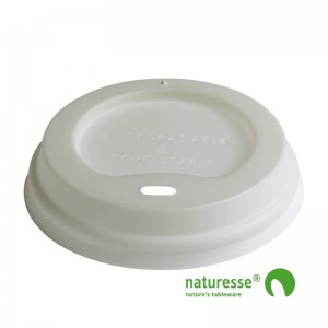 Engangskop i Karton/PLA 2dl - CPLA domlåg til bægrer Ø 80mm - 50 stk pk