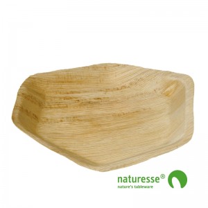 Tallerken i Palmeblad 24cm hexagonal - 100 stk krt *