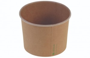 Karton krafted/PLA, Isbæger m logoprint, Ø105mm 480ml / 16oz, FSC MIX - 50 stk pk*